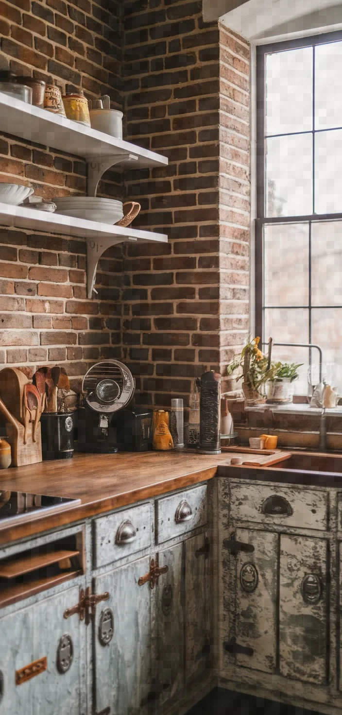24. Industrial Antique White Cabinets