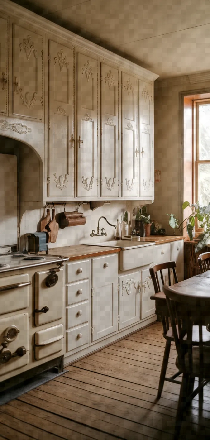 25. Victorian Antique White Cabinets