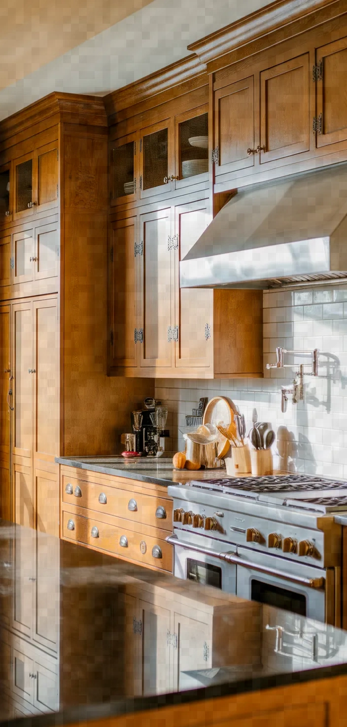 26. Industrial Honey Oak Cabinets
