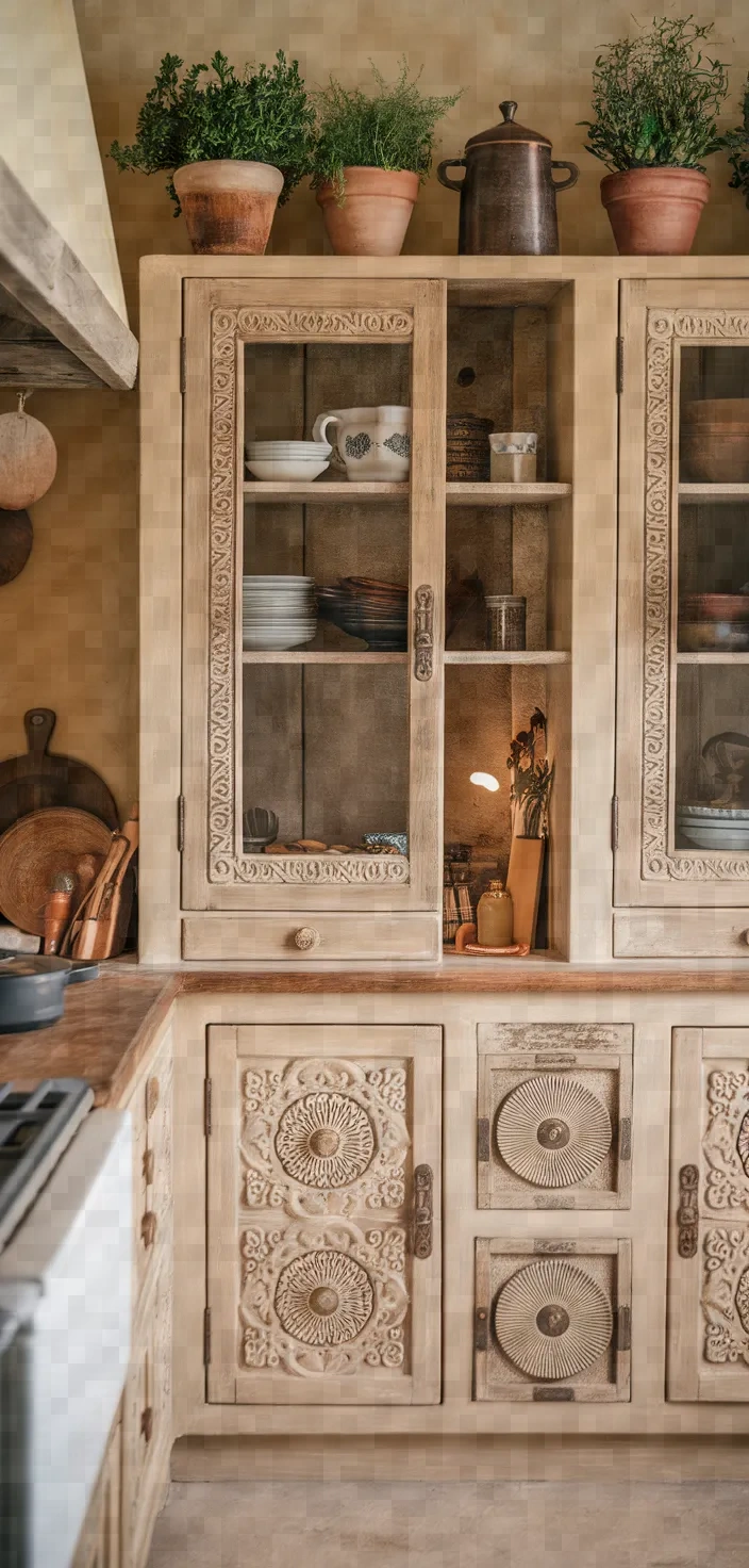 27. Beige Bohemian Cabinets