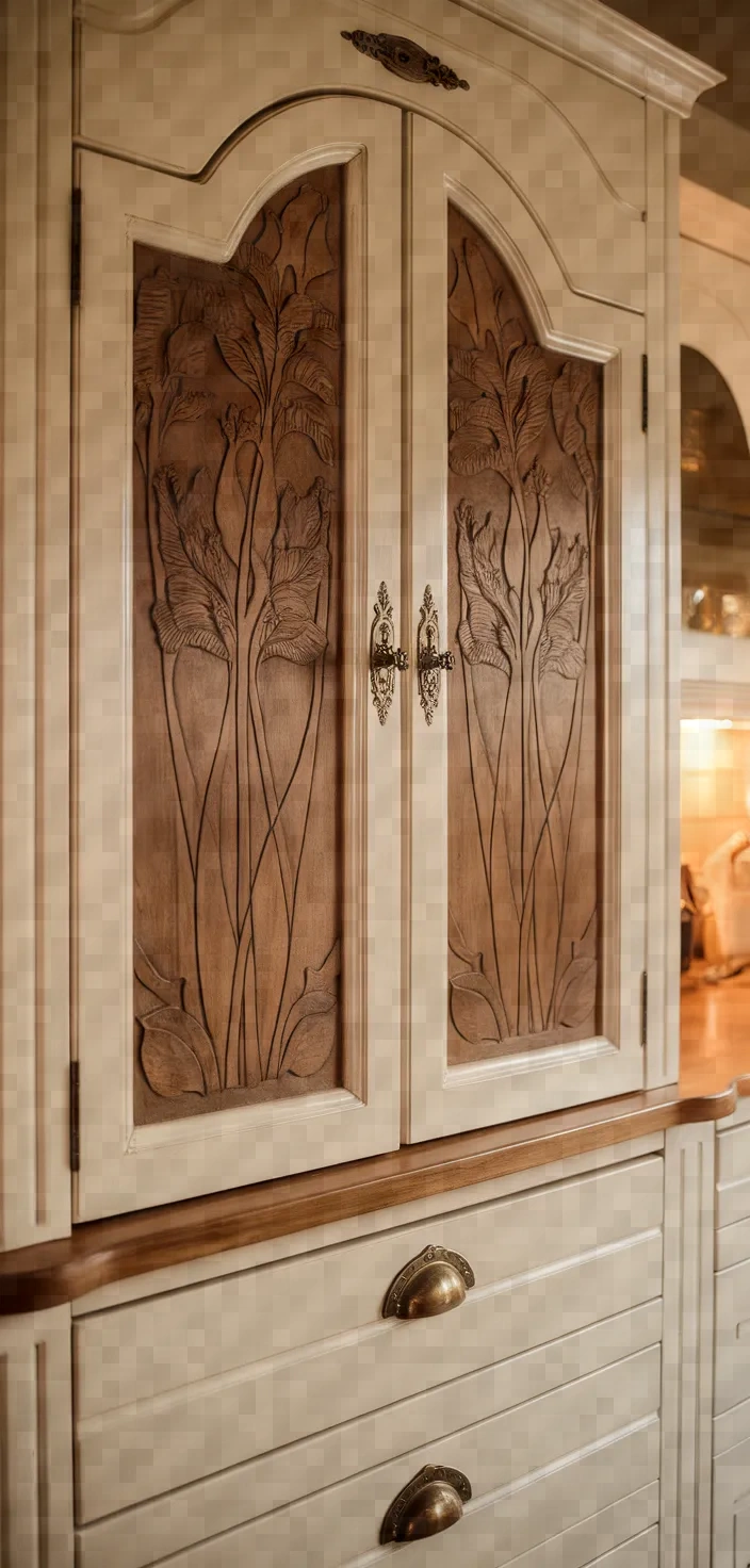 28. Art Nouveau Antique White Cabinets