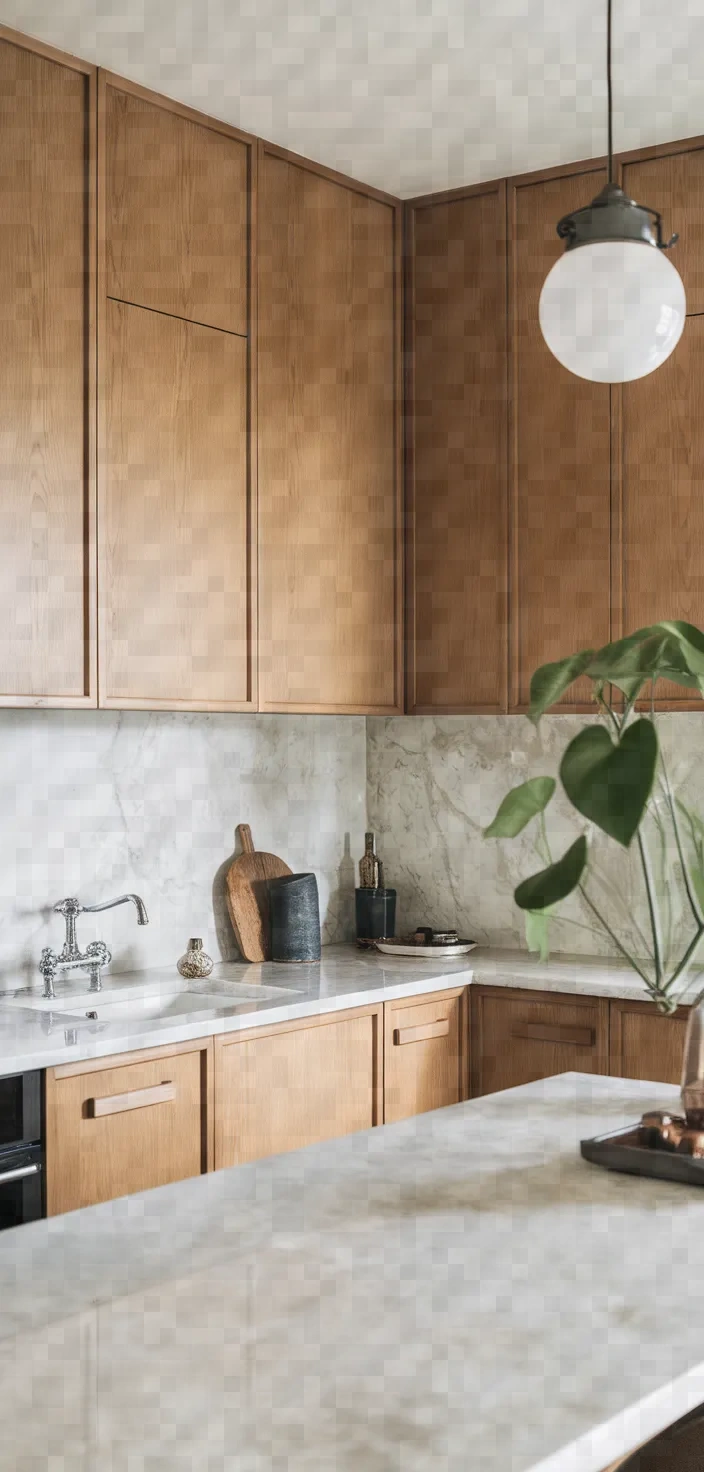 28. Japandi Style Honey Oak Cabinets