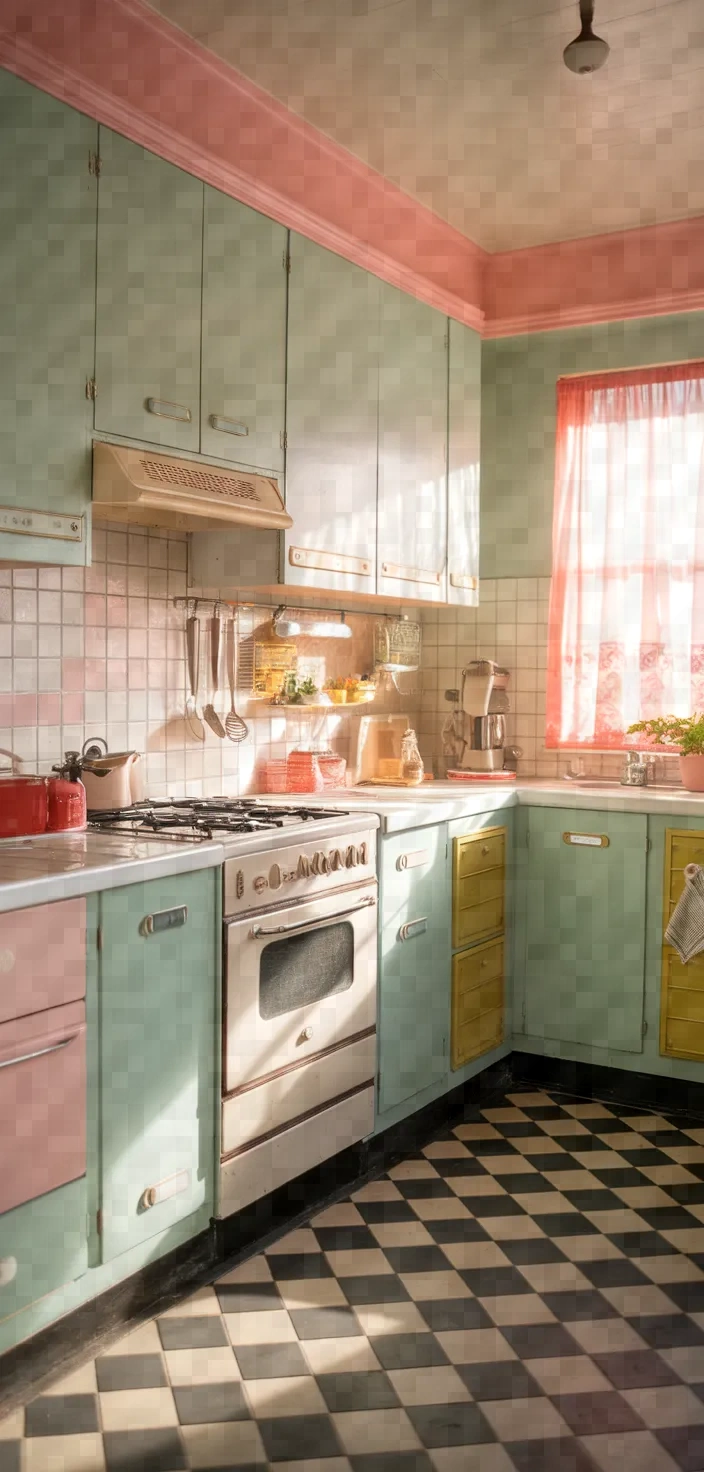 3. 1950s Pastel Kitchen