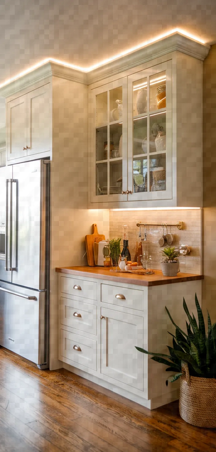 4. Flat Panel Antique White Cabinets