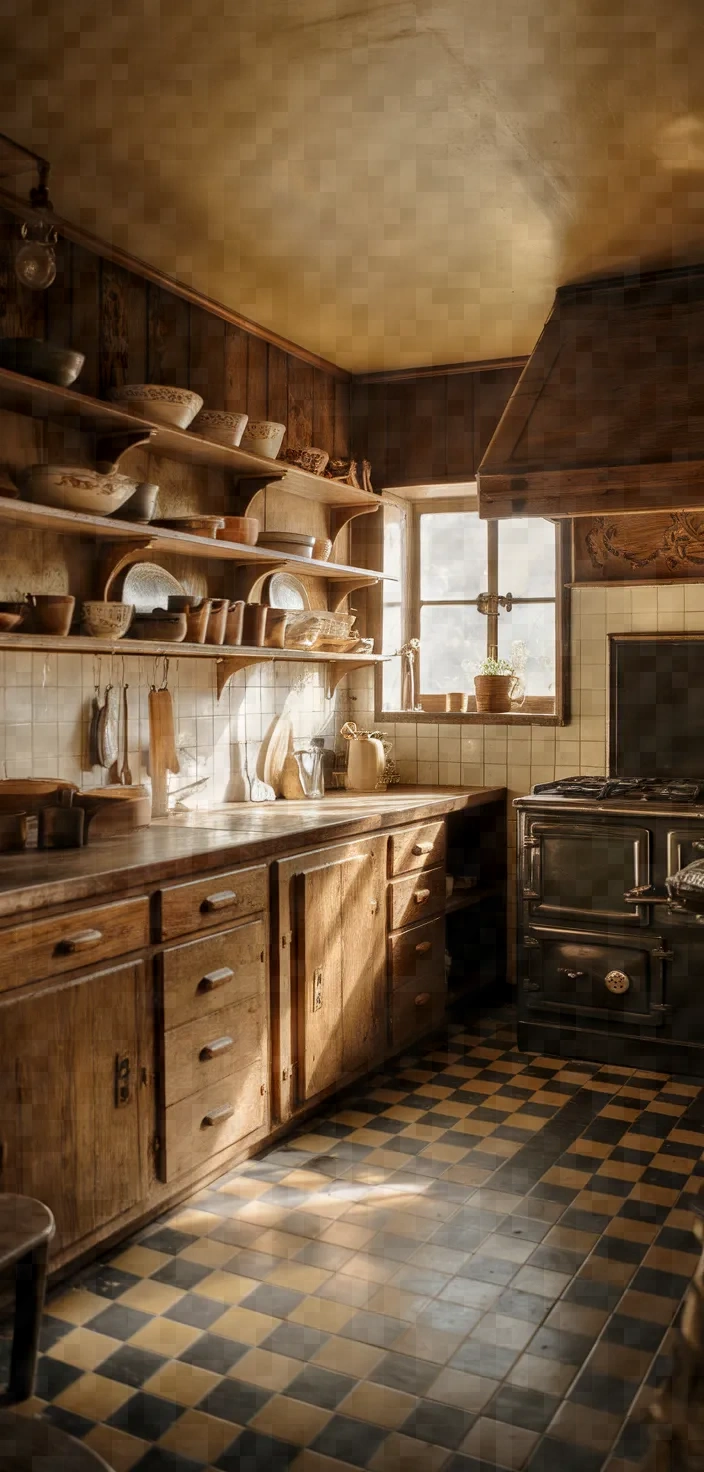 4. Rustic Vintage Kitchen