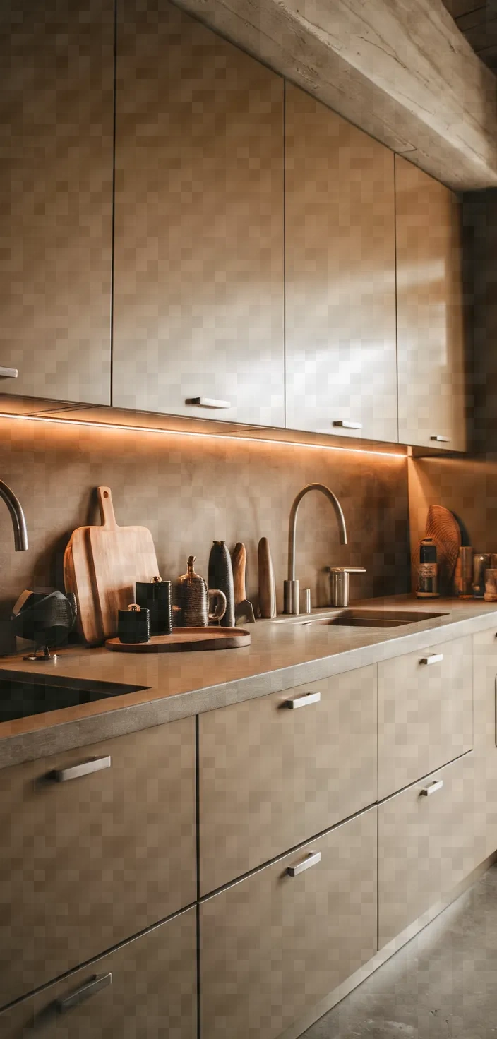 5. Beige Flat Panel Cabinets