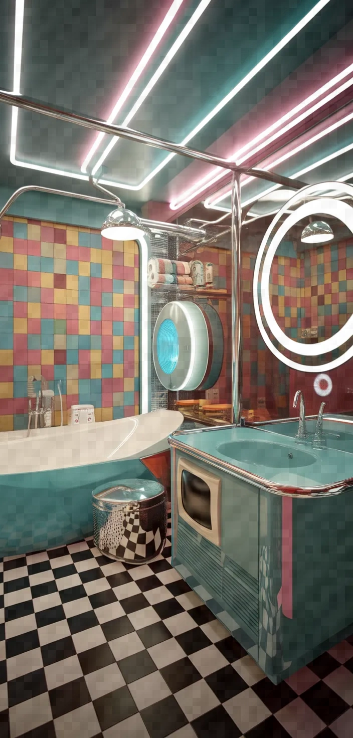 5. Retro Futuristic Bathroom