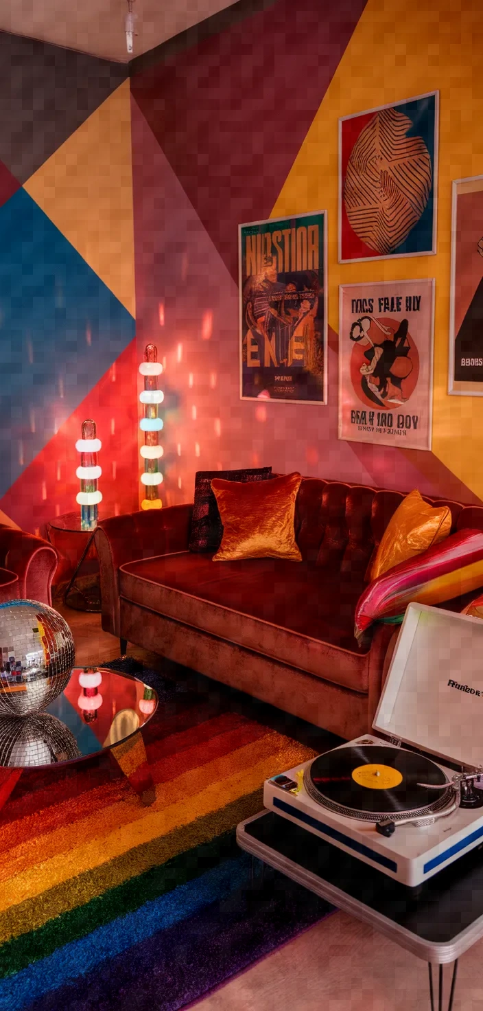 6. 70s Disco Style Living Room