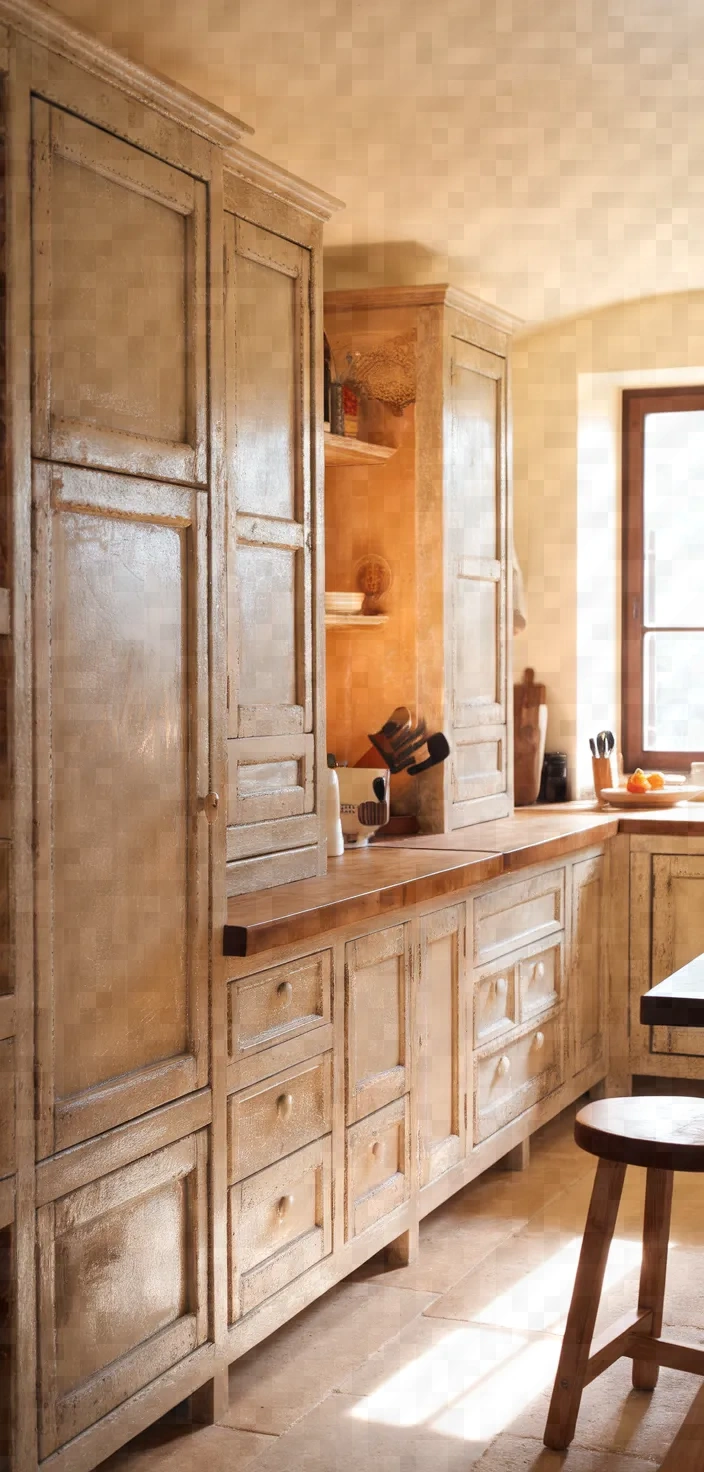 6. Beige Rustic Cabinets