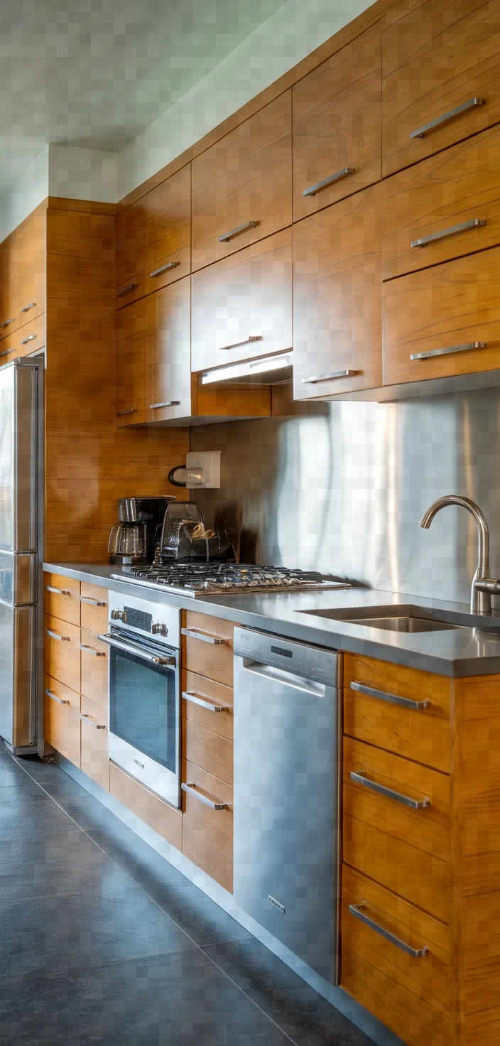 6. Contemporary Honey Oak Cabinets
