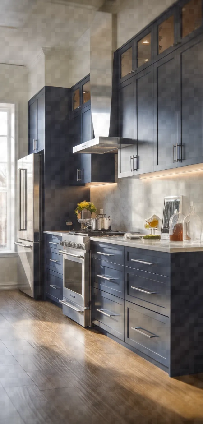6. Contemporary Navy Blue Cabinets