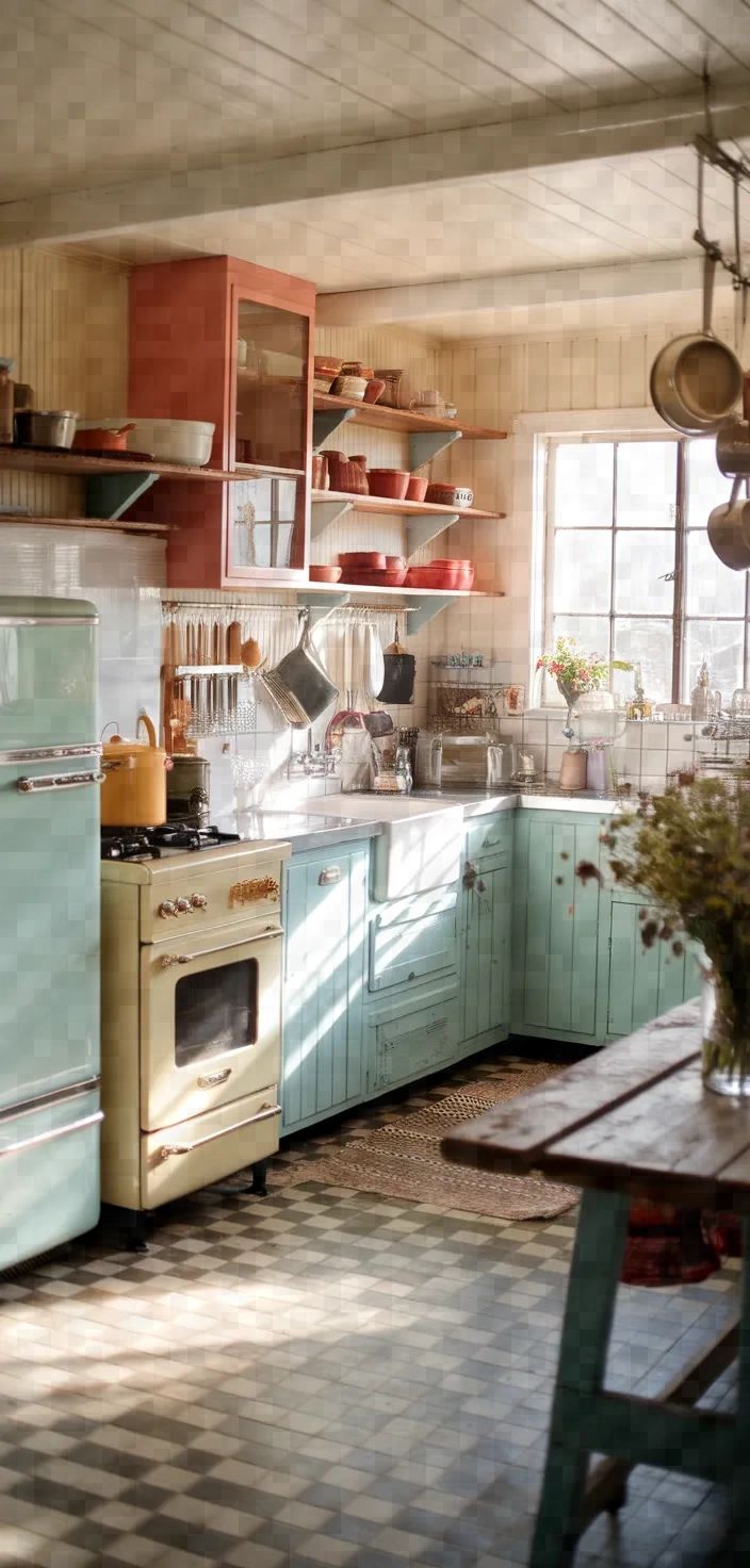 7. Retro Farmhouse Kitchen